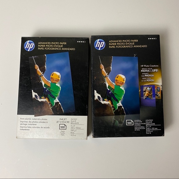 HP Advanced Paper 2 X 100 Sheets Glossy Size 4x6 - Picture 1 of 2